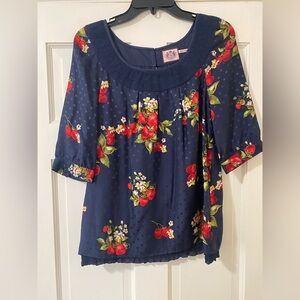 Juicy Couture strawberry polka dot top size small
